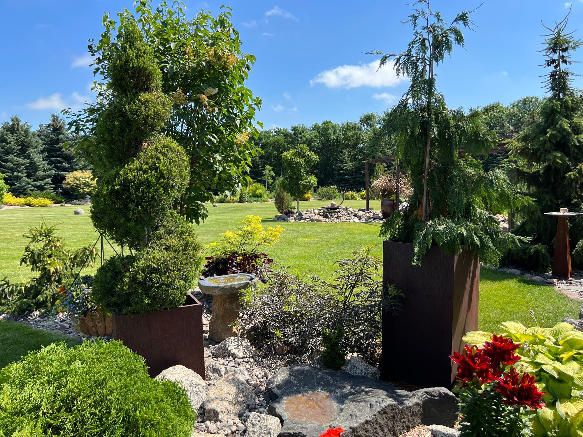 Landscaping Ideas | Plants, Pathway, Rustic Containers