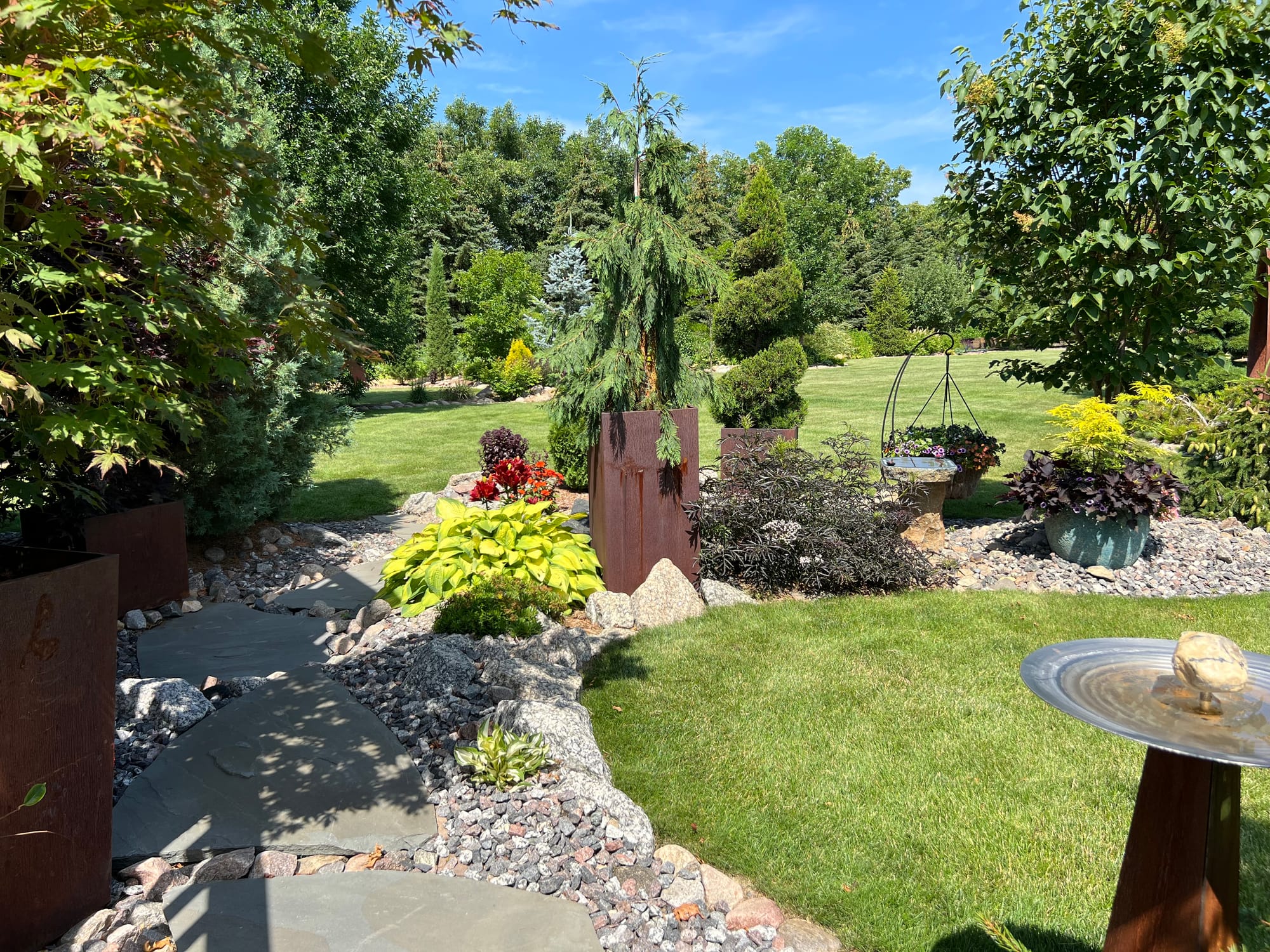 Landscaping Ideas | Plants, Pathway, Rustic Containers