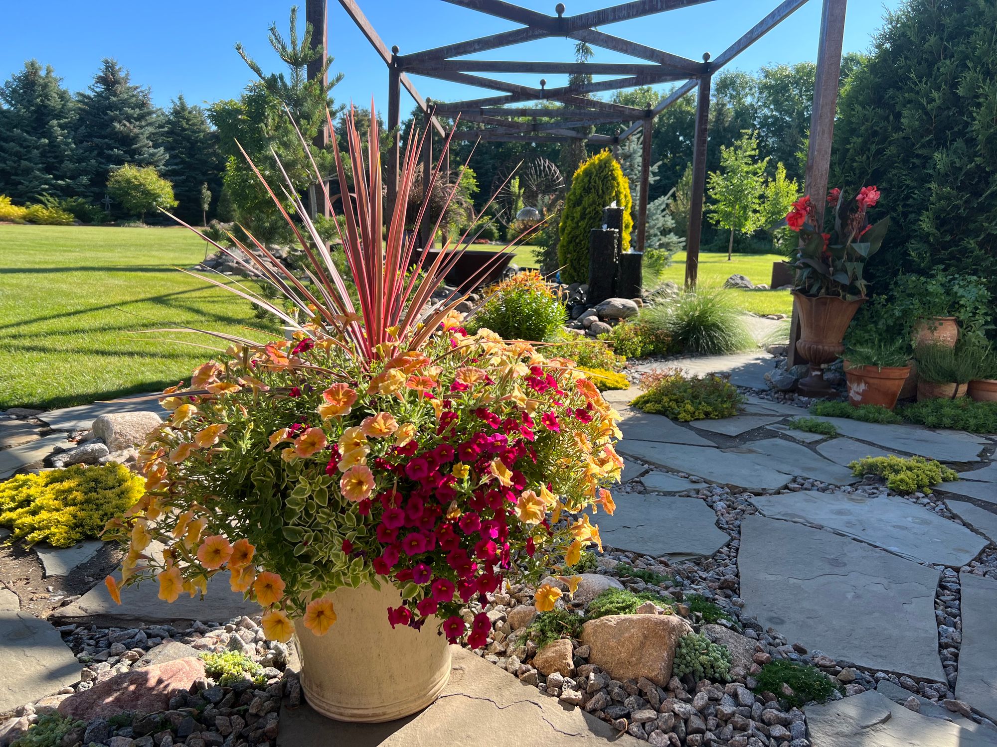 Container With Annual Flowers